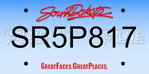 SR5P817 South Dakota License Plate