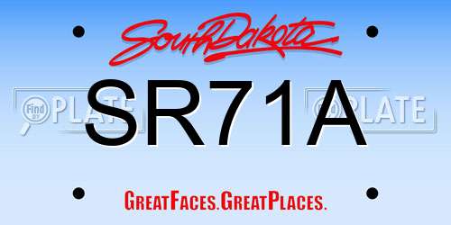 SR71A South Dakota License Plate