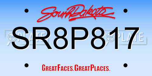SR8P817 South Dakota License Plate