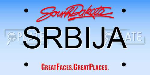 SRBIJA South Dakota License Plate