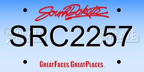 SRC2257 South Dakota License Plate