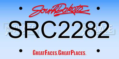SRC2282 South Dakota License Plate