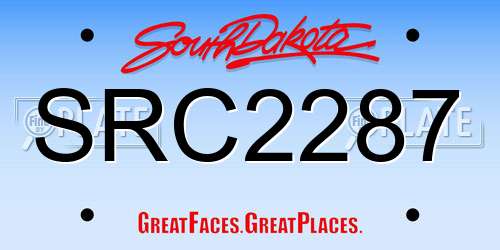 SRC2287 South Dakota License Plate