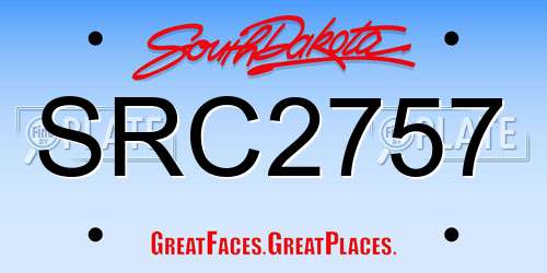 SRC2757 South Dakota License Plate