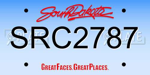 SRC2787 South Dakota License Plate