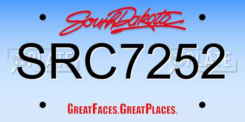 SRC7252 South Dakota License Plate