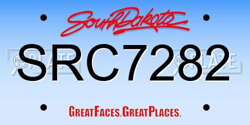 SRC7282 South Dakota License Plate