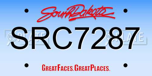 SRC7287 South Dakota License Plate