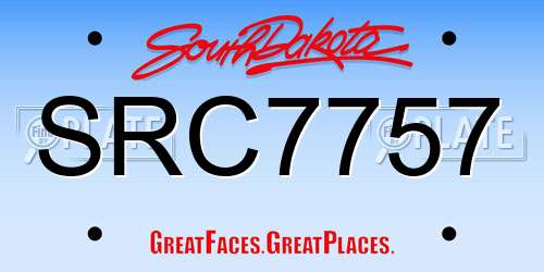 SRC7757 South Dakota License Plate