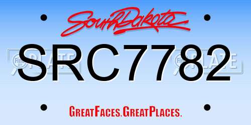 SRC7782 South Dakota License Plate