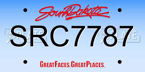SRC7787 South Dakota License Plate