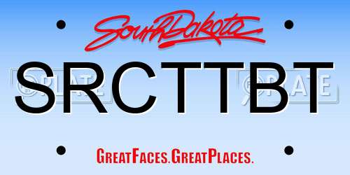 SRCTTBT South Dakota License Plate