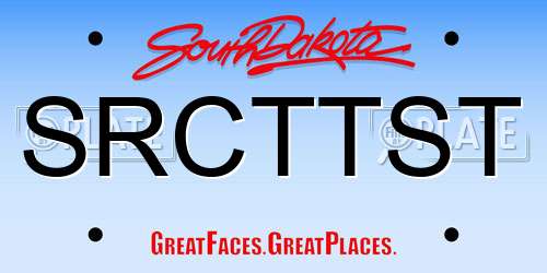 SRCTTST South Dakota License Plate