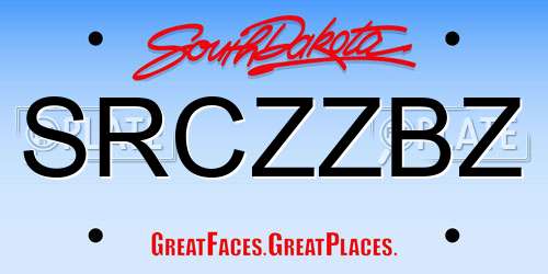 SRCZZBZ South Dakota License Plate