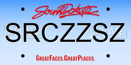 SRCZZSZ South Dakota License Plate