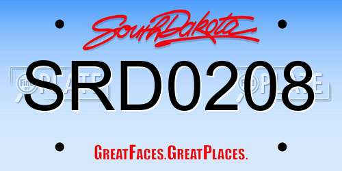 SRD0208 South Dakota License Plate