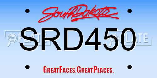SRD450 South Dakota License Plate