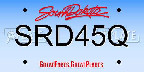 SRD45Q South Dakota License Plate