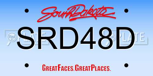 SRD48D South Dakota License Plate