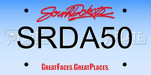 SRDA50 South Dakota License Plate