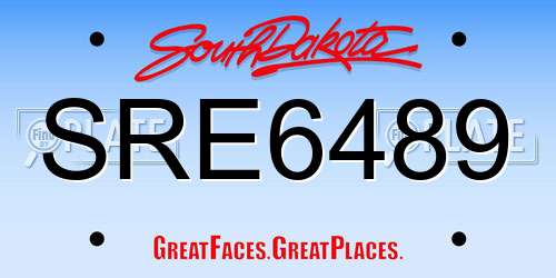 SRE6489 South Dakota License Plate