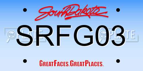 SRFG03 South Dakota License Plate