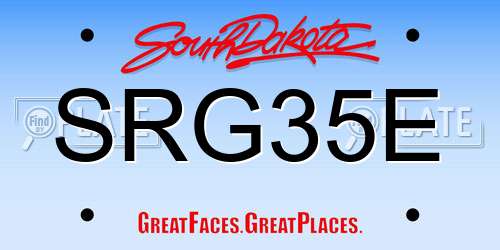 SRG35E South Dakota License Plate