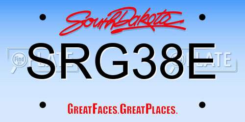 SRG38E South Dakota License Plate