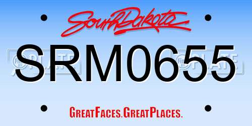 SRM0655 South Dakota License Plate