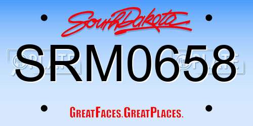 SRM0658 South Dakota License Plate