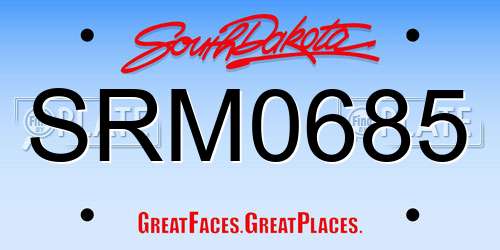 SRM0685 South Dakota License Plate