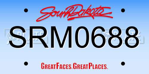 SRM0688 South Dakota License Plate