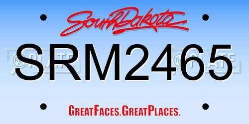 SRM2465 South Dakota License Plate