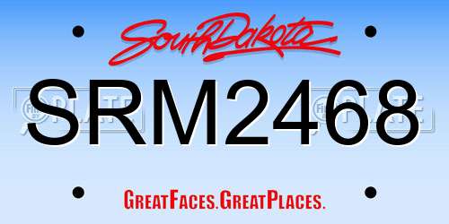 SRM2468 South Dakota License Plate