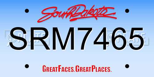 SRM7465 South Dakota License Plate
