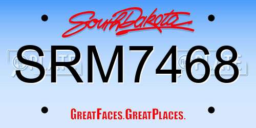 SRM7468 South Dakota License Plate