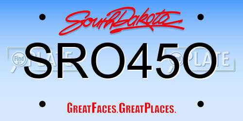 SRO45O South Dakota License Plate