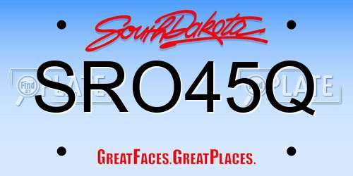 SRO45Q South Dakota License Plate