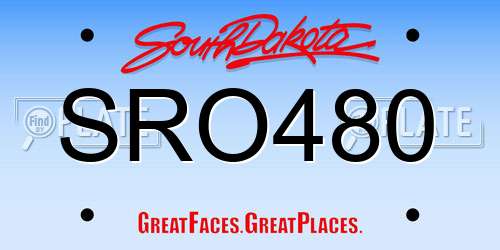 SRO480 South Dakota License Plate