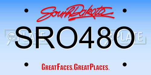 SRO48O South Dakota License Plate