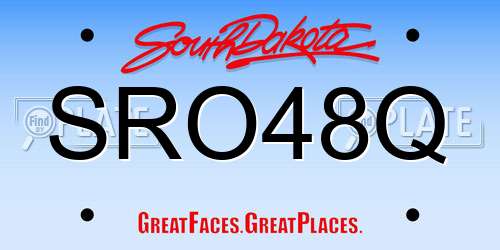 SRO48Q South Dakota License Plate