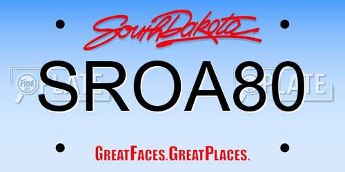 SROA80 South Dakota License Plate