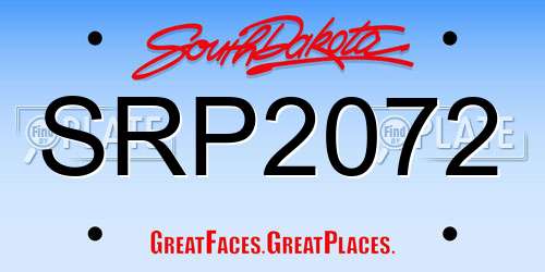 SRP2072 South Dakota License Plate