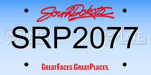 SRP2077 South Dakota License Plate