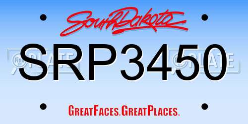 SRP3450 South Dakota License Plate