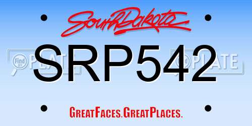 SRP542 South Dakota License Plate