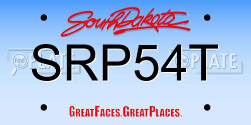SRP54T South Dakota License Plate