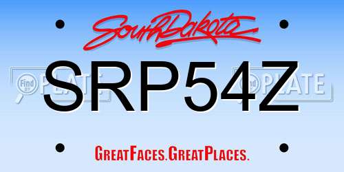 SRP54Z South Dakota License Plate