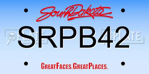 SRPB42 South Dakota License Plate
