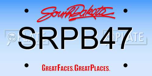 SRPB47 South Dakota License Plate